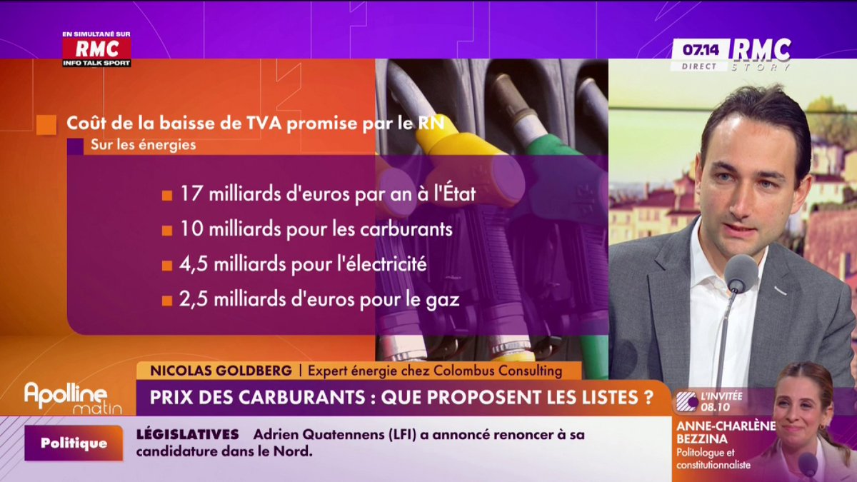 A propos des baisses de TVA sur l’énergie du RN : ce ne serait pas légal pour les carburants Les boucliers tarifaires généralisés et indifférenciés ont coûté très cher. Il faut cibler les aides plutôt que de faire (encore une fois) péter la caisse !