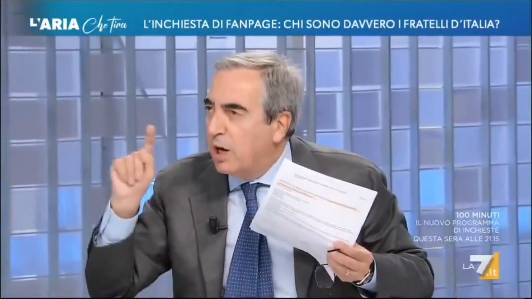 Gasparri sull'inchiesta di Fanpage: "Quelli che urlano 'Duce' potrebbero essere dei tifosi della Casertana. Potrebbe essere manipolato. Posso farlo pur'io cor telefonino" Qualcuno lo aiuti. #lariachetira