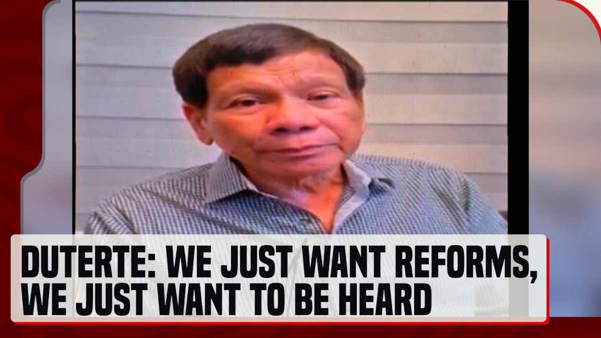 Nilinaw ni dating pangulong Rodrigo Duterte na hindi niya nais pabagsakin ang gobyerno at patalsikin si Pres. Bongbong Marcos. Kasabay nito ang apela niya sa gobyerno na mapakinggan sila para malaman ang sentimyento ng publiko. #News5