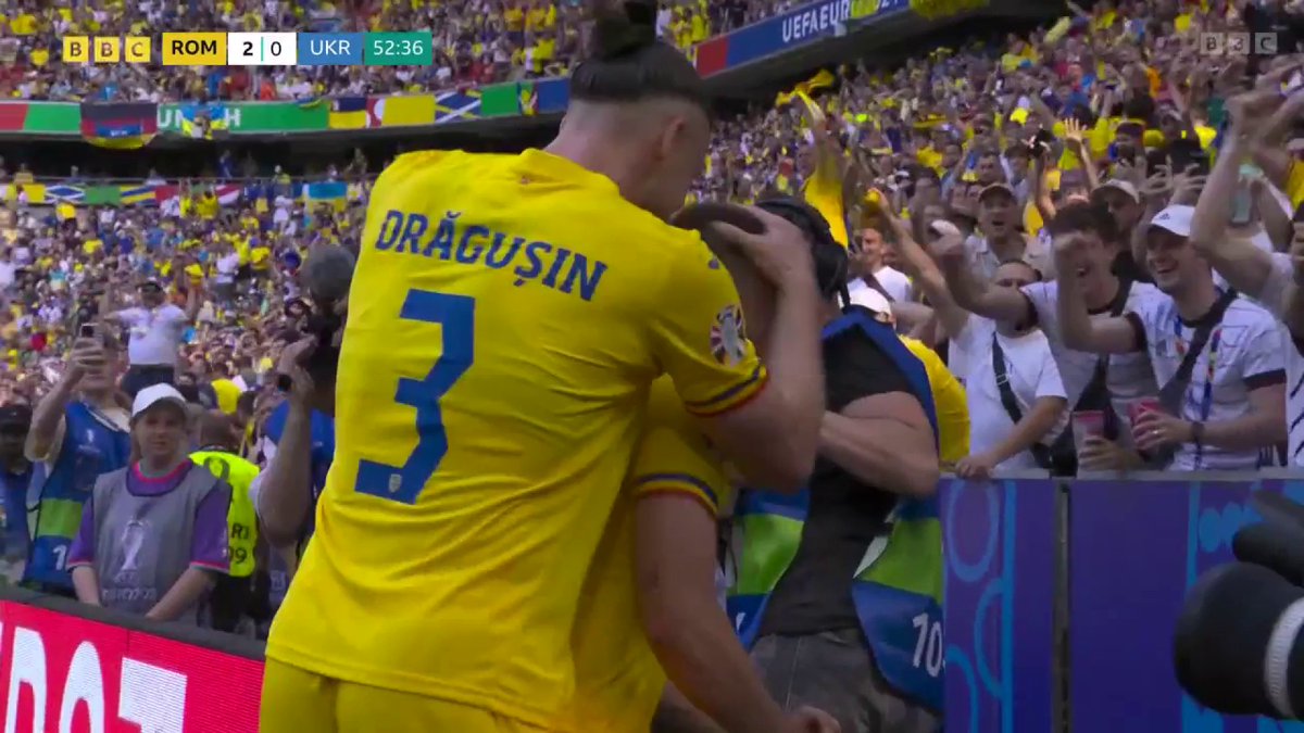 A great strike from Razvan Marin, but should Andriy Lunin have done better? 🤔 #BBCEuros #Euro2024 #ROUUKR