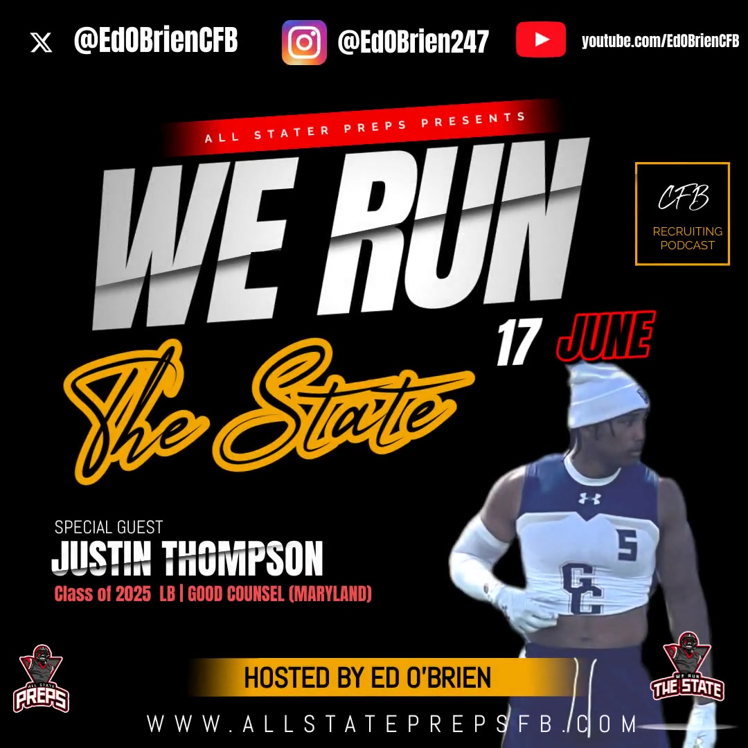 We Run The State Podcast: Pitt 2025 football commit Justin Thompson out of Good Counsel HS (MD) Justin Thompson @Preps_247 247Sports You can also check out the full interview on Youtube: Podcast: