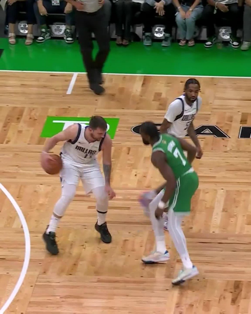 Jaylen Brown's putting the clamps on Luka 👀🔒 #NBAFinals