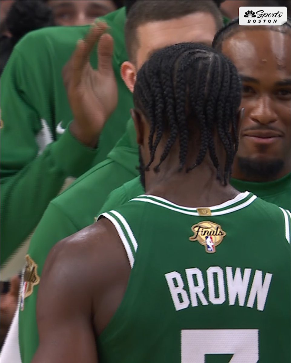Jaylen Brown and Jayson Tatum checkout of Game 5 ☘️
