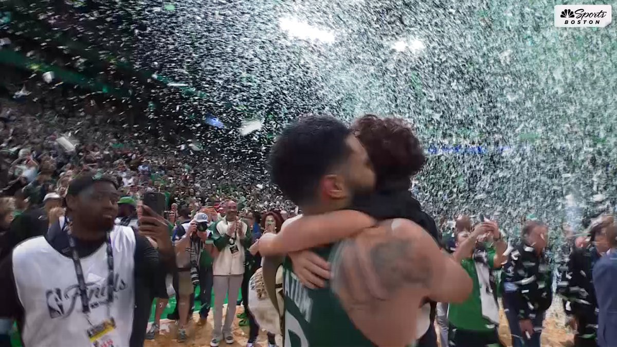 Confetti falls on JT and Deuce Jayson Tatum