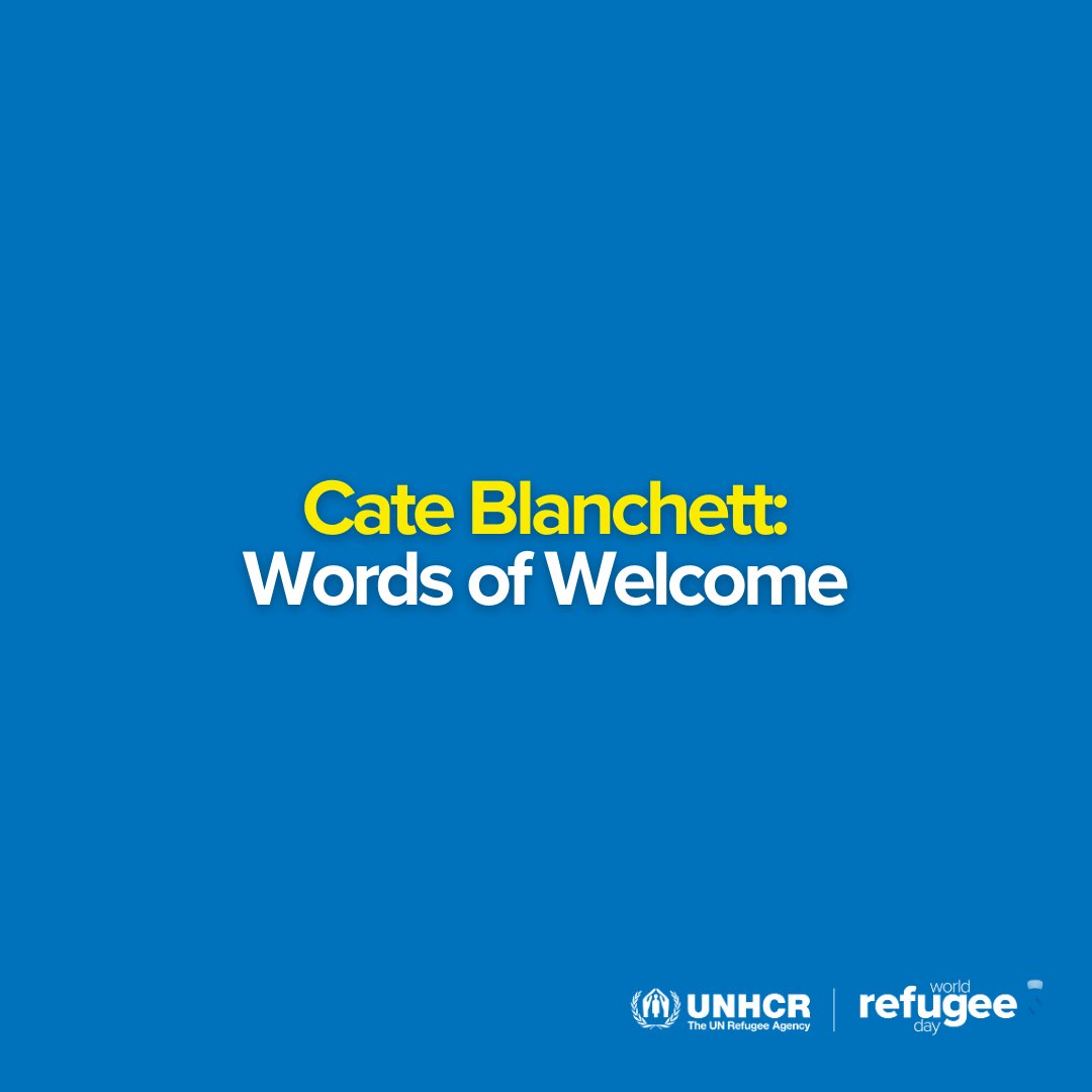 For #WorldRefugeeDay, UNHCR Goodwill Ambassador Cate Blanchett recites from Bob Dylan’s ‘Shelter from the Storm,’ capturing a spirit of welcome and mutual respect. Let’s create a world where all refugees are welcome. #WithRefugees Listen to the full song: