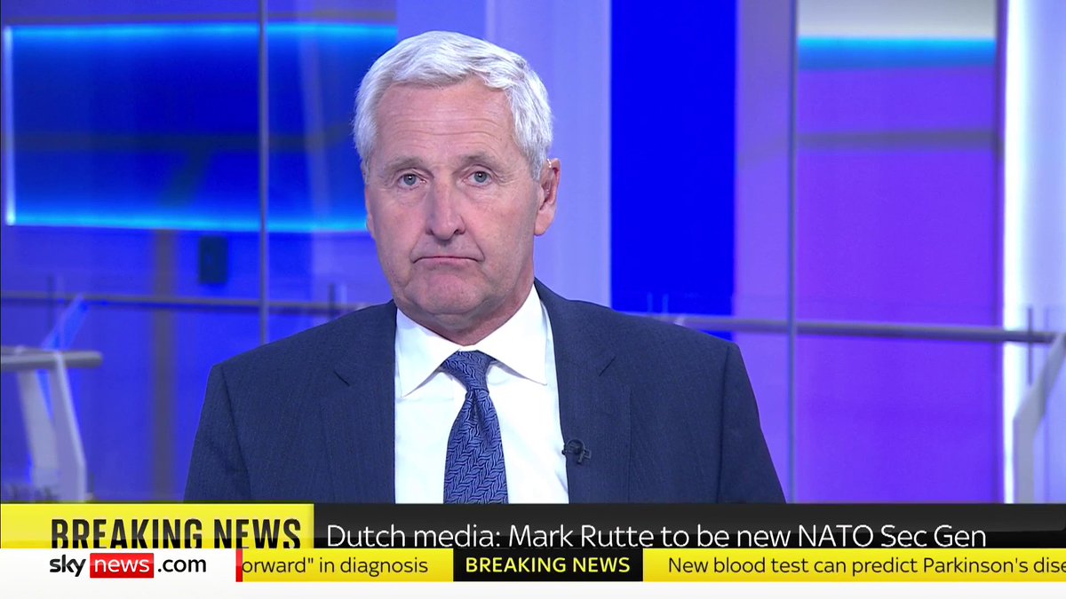 BREAKING: The outgoing Dutch Prime Minister Mark Rutte is to be NATO's new Secretary General. 📺 Sky 501, Virgin 602, Freeview 233 and YouTube