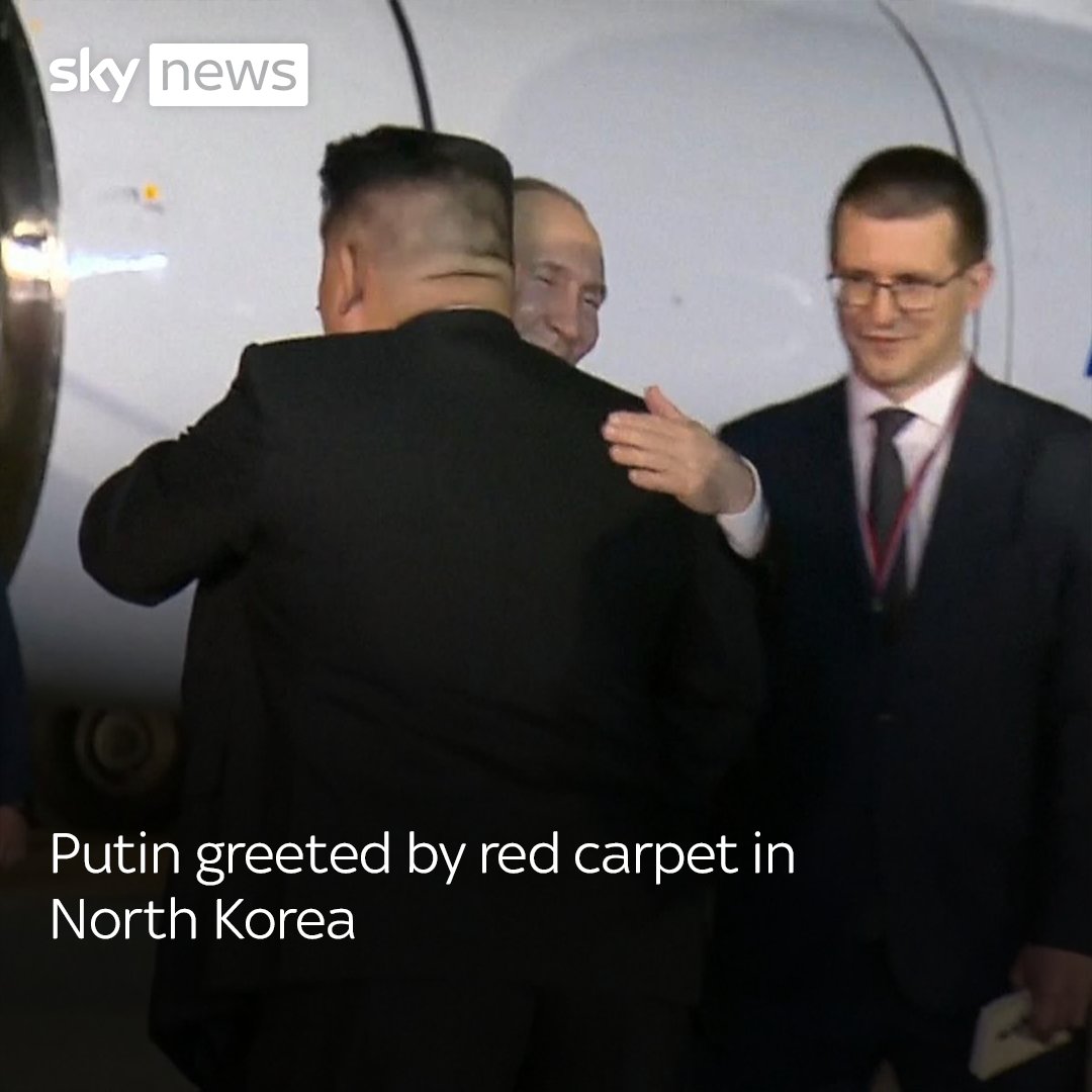 Russian president Vladimir Putin arrives in North Korea for his first state visit to the country in 24 years.