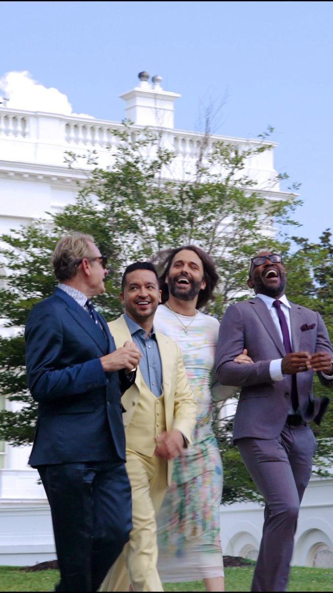 The cast of Queer Eye joined me at the White House to discuss the hard-fought progress the LGBTQI+ community has made in the past 20 years. Thank you for a meaningful conversation, for giving my office your stamp of approval, and for being fabulous.