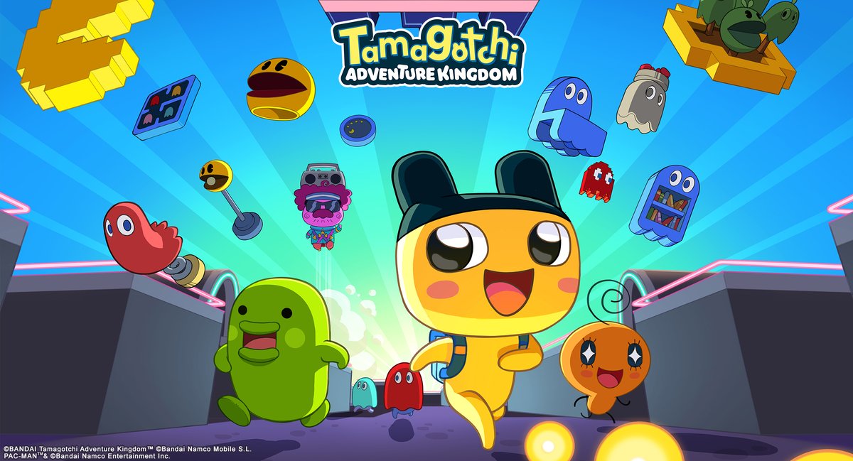 The latest update for Tamagotchi Adventure Kingdom is here! ✨ Get ready to Waka Waka with our PAC-MAN Crossover! 🟡👻 Enjoy unlimited plays of the PAC-MAN mini game and earn cool rewards for your Tama Camp and home! #TAK #Tamagotchi #PACMAN