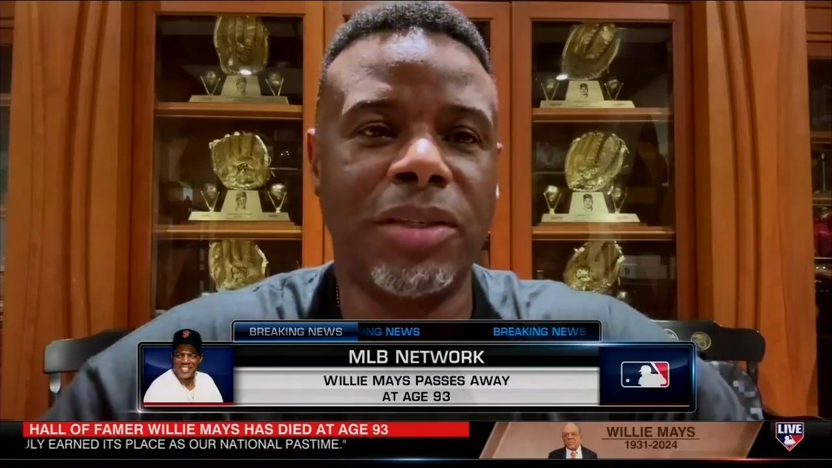 "I'm just grateful and thankful that I was able to spend the time I had with him because he is a true giant, on and off the field." - Ken Griffey Jr. on Willie Mays