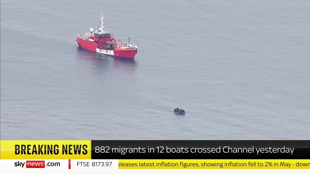 BREAKING: 882 migrants in 12 boats crossed the English Channel on Tuesday, the Home Office has said, which is the highest number of people on a single day so far this year Full story ➡️ 📺 Sky 501, Virgin 602, Freeview 233 and YouTube