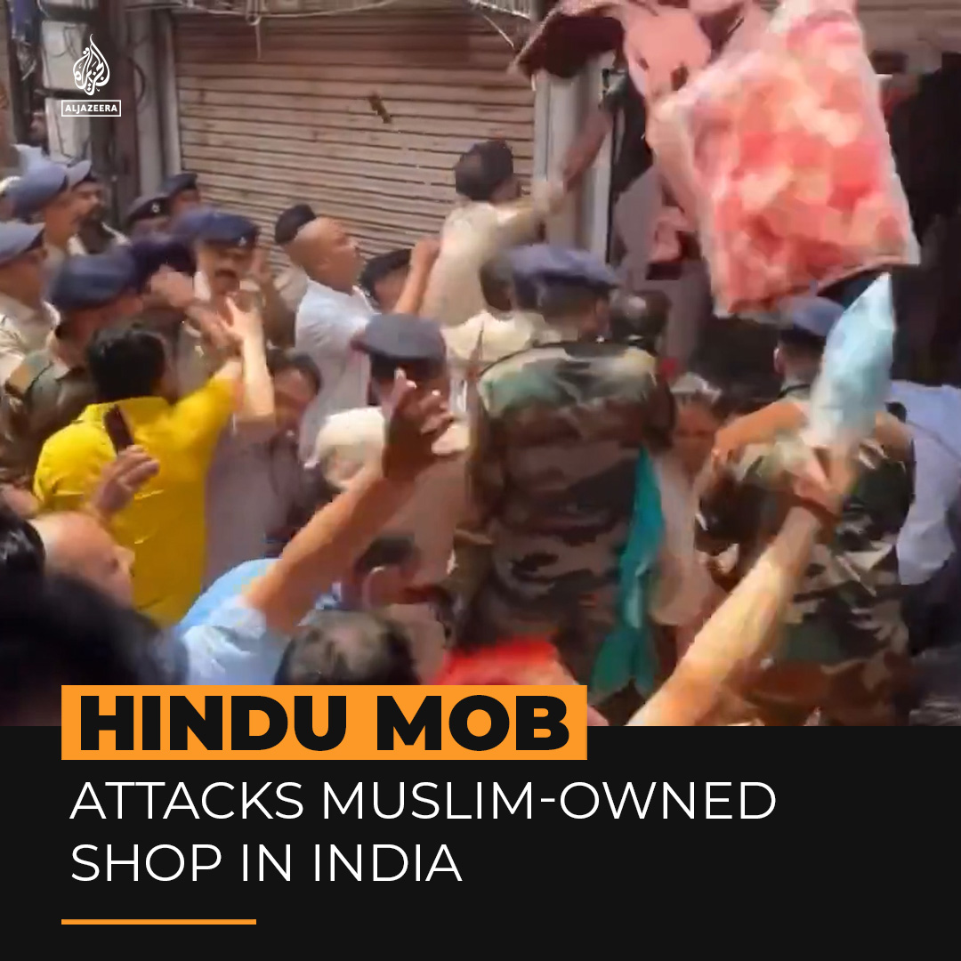 A Hindu mob in India ransacked a Muslim man's clothing shop after he posted a video of himself slaughtering a cow on the Islamic holiday of Eid al-Adha. Police eventually managed to force the mob out and close the storefront.
