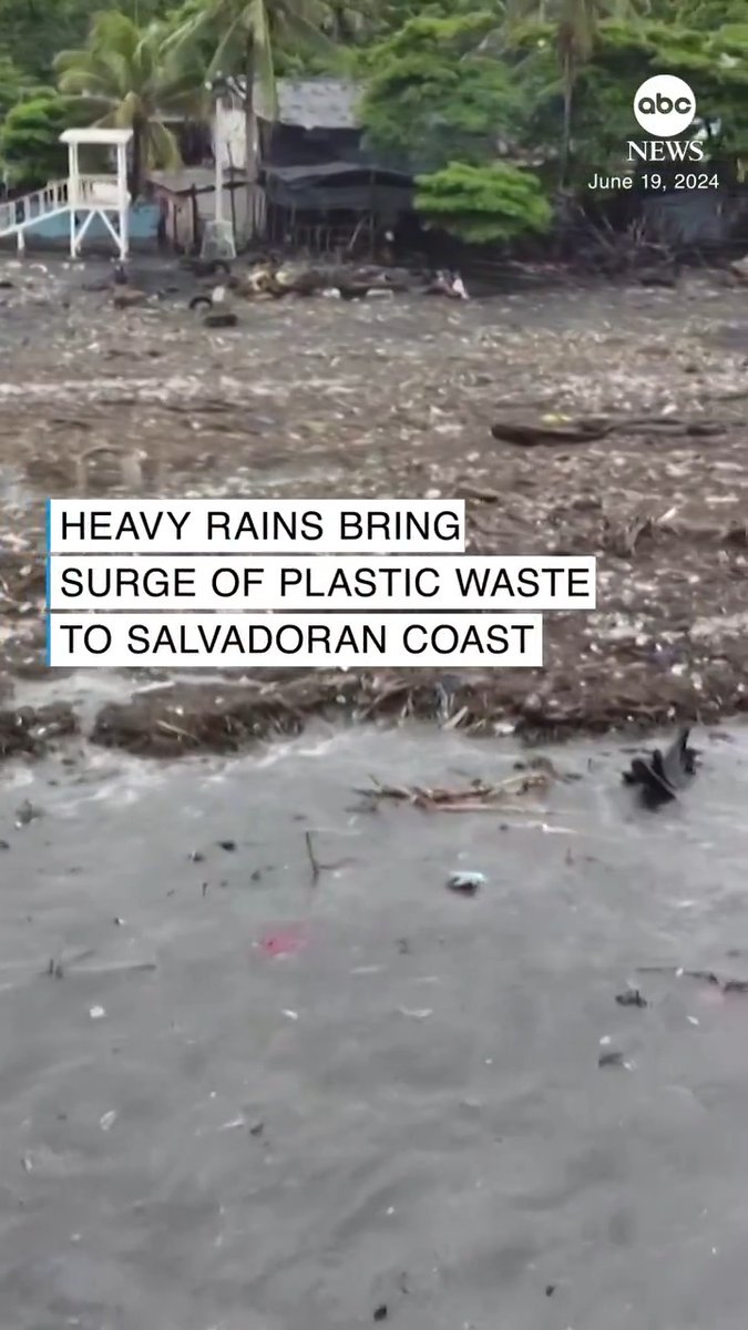 Shocking footage shows the coastal Salvadoran town of Acajutla after heavy rains dragged tons of plastic waste to its beaches.