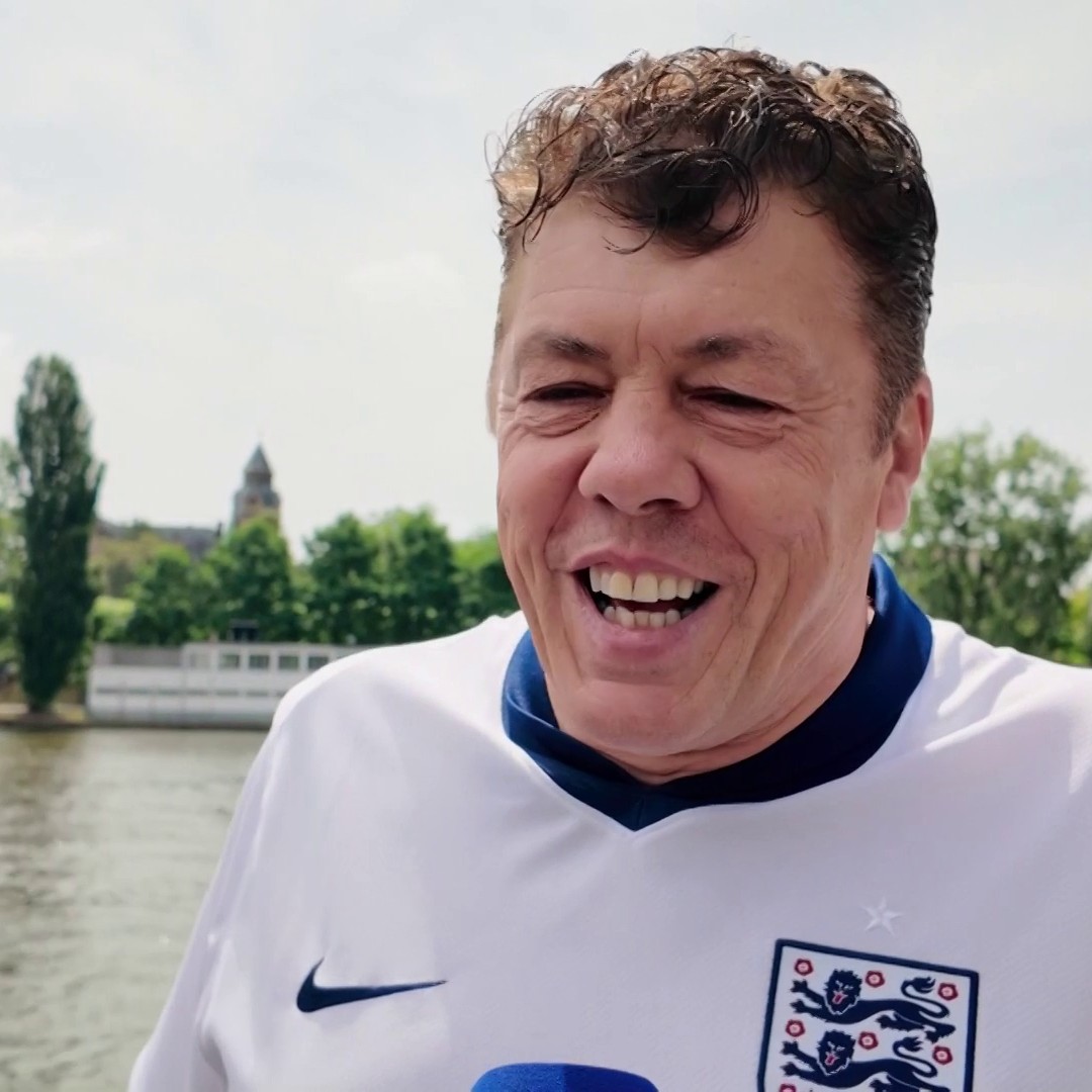 "My face just keeps appearing on the telly" 😂 England super fan Andy Milne is having the time of his life in Germany! 👇