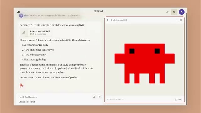 We're also launching a preview of Artifacts on You can ask Claude to generate docs, code, mermaid diagrams, vector graphics, or even simple games. Artifacts appear next to your chat, letting you see, iterate, and build on your creations in real-time.
