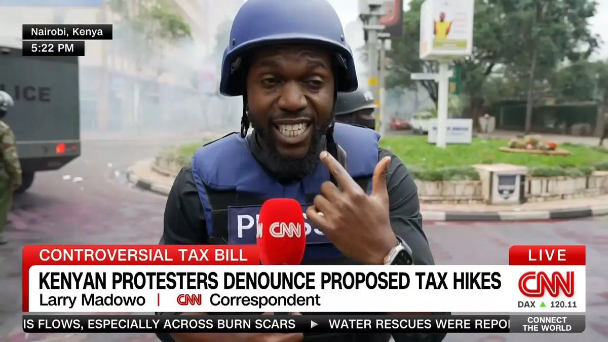 I was tear-gassed repeatedly while live on CNN. We've watched Kenyan police deploy teargas against mostly peaceful protesters all day