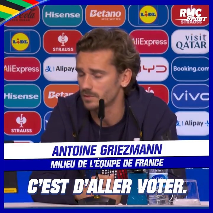 🗳️ Antoine Griezmann sur la politique : "Il faut aller voter. La politique, c'est assez privé je pense. Je sais que j'ai beaucoup de notoriété mais je n'ai pas à l'utiliser."