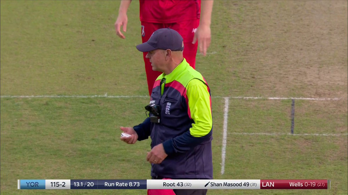 NOT OUT ❌ Law 31.7 means Shan Masood is given not out after stepping on his stumps off a no ball before Lancashire took the bails off at the other end! 😲