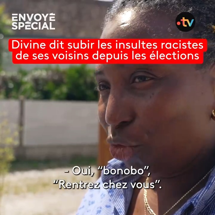 🔴 Divine dit subir des insultes racistes de ses voisins, depuis la victoire du Rassemblement National aux élections européennes. 📺⏯ #EnvoyéSpécial #RN