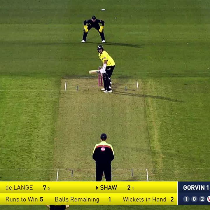 JOSH SHAW!!! Gloucestershire needed five off the final ball to beat Glamorgan, and Shaw did this 😱