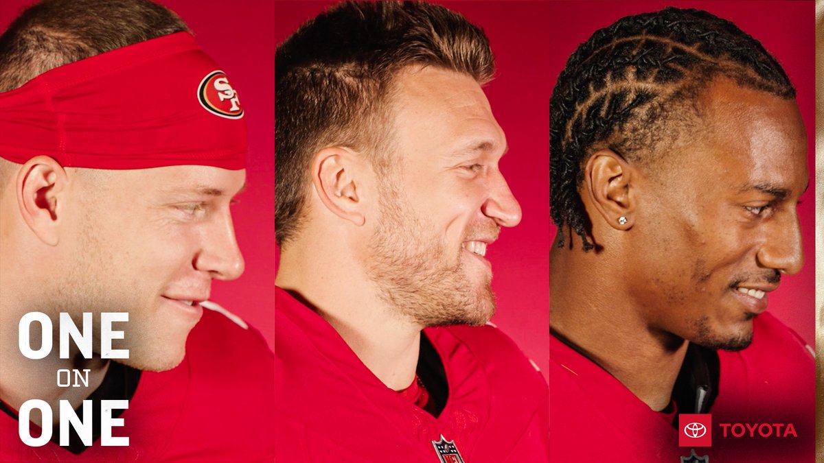 Beat the clock ⏱ During a special media day Toyota USA 1-on-1, Christian McCaffrey, Kyle Juszczyk and George Odum answered rapid fire questions for the amount of seconds corresponding to their jersey numbers.
