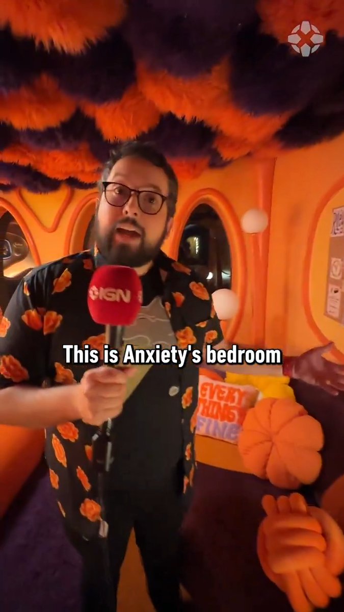 Anxiety’s Airbnb in the Inside Out HQ is full of positive affirmations.