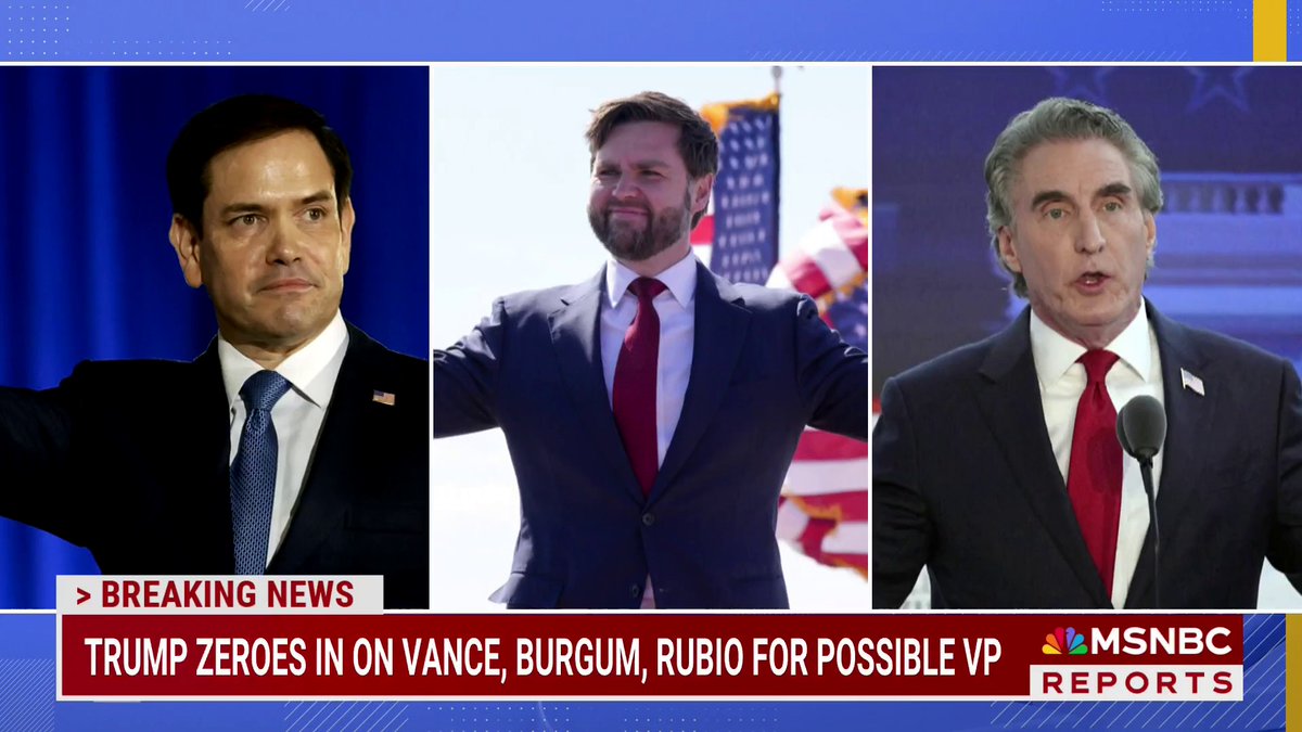 Trump is focused on Doug Burgum, JD Vance and Marco Rubio for possible VP: NBC News