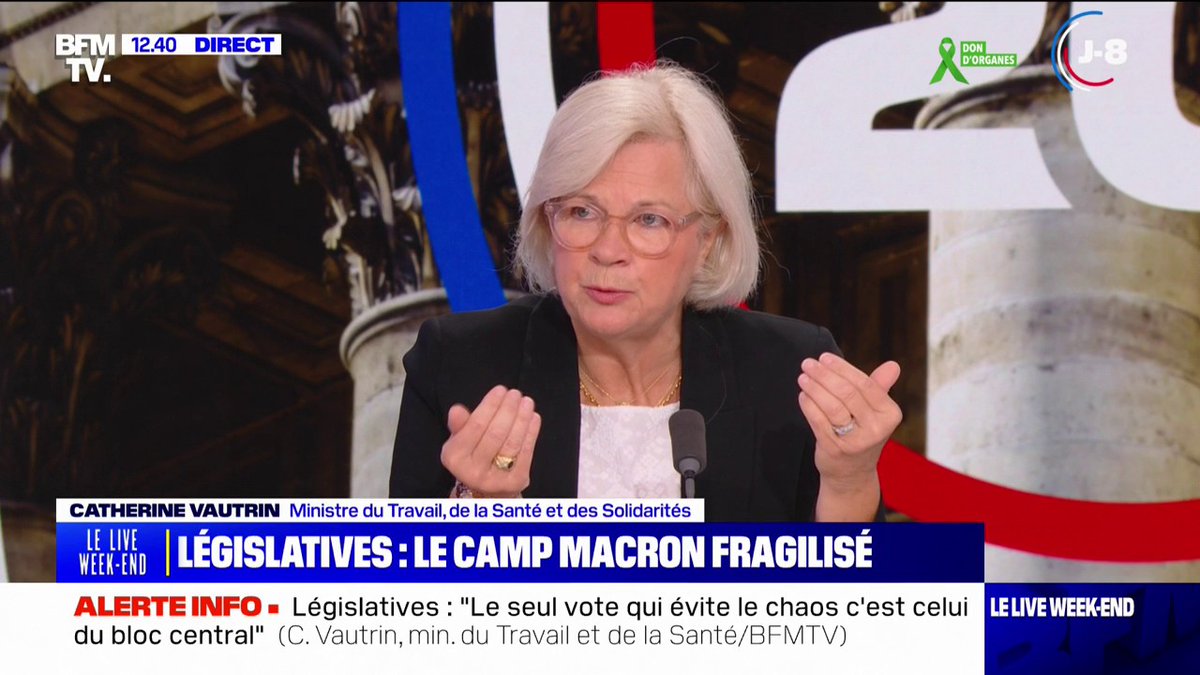 💬 "Il faut avoir travaillé 8 mois dans les 20 derniers mois" Catherine Vautrin, ministre du Travail, confirme la publication du décret sur la réforme de l'assurance-chômage le 1er juillet