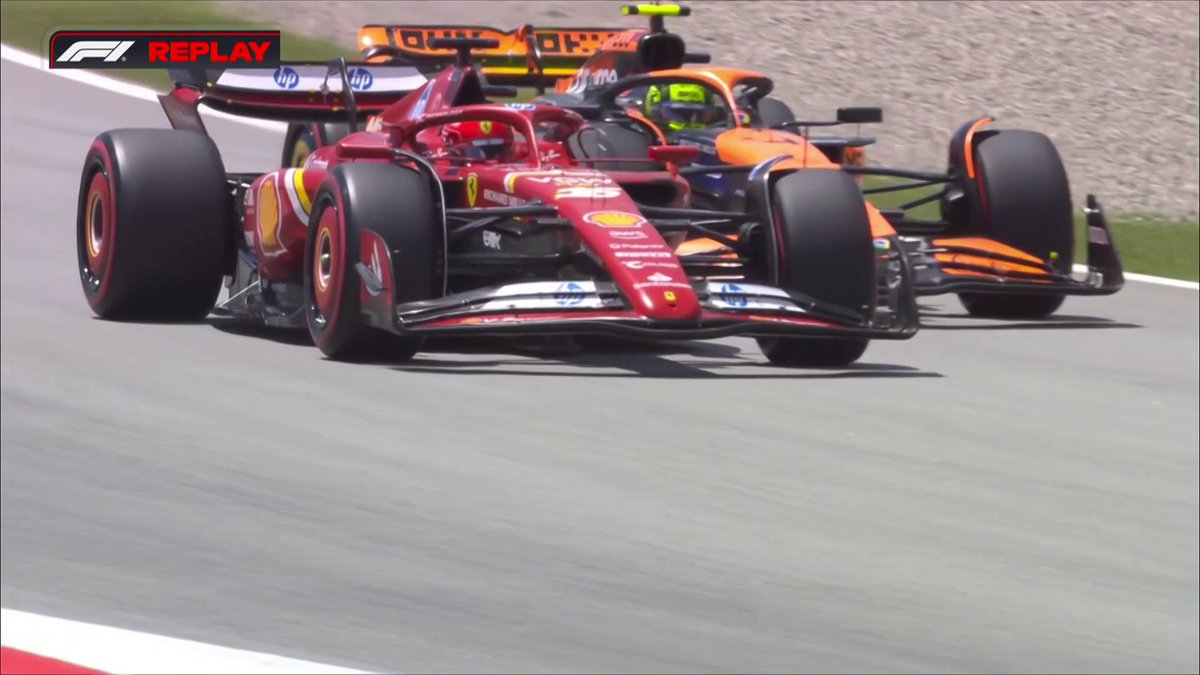 "He's going to get a penalty for that!" 😵 Another look at Lando Norris and Charles Leclerc's incident 👀