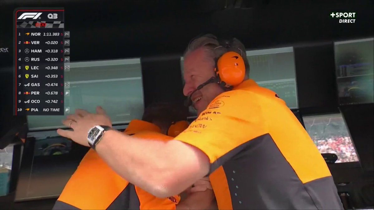 LA POLE POUR LANDO NORRIS ! 🤯 Le Britannique devance Max Verstappen pour 20 millièmes ! 😱 Suivent les Mercedes, les Ferrari et les Alpine (Ocon partira 8e après la pénalité de Sergio Perez). #SpanishGP #F1