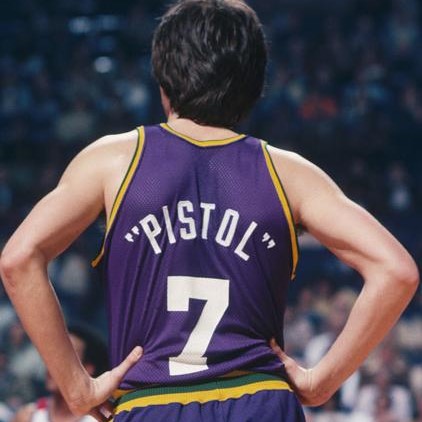 HBD to the late, great pioneer Pistol Pete Maravich! ◾️ NCAA All-Time Scoring Leader ◾️ NBA Scoring Champion ◾️ 6 50-PT GMS (No 3PT line) ◾️ No. retired by 3 NBA teams ◾️ NBA 75 ◾️ Was from the future