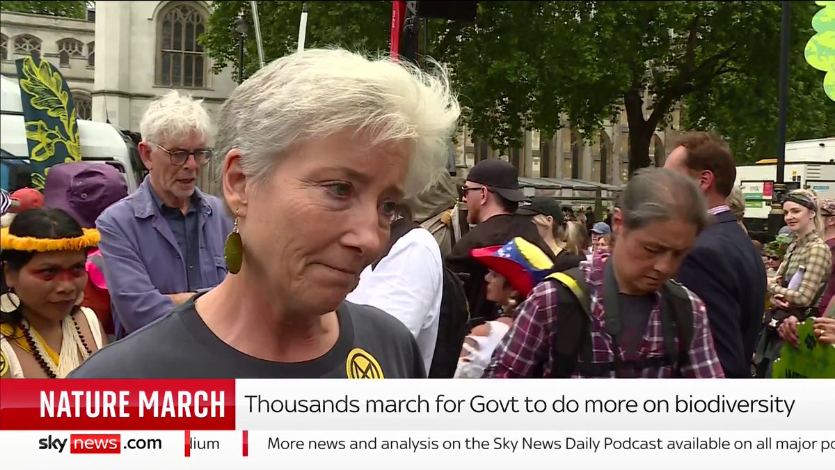 'The beauty of these islands is being despoiled, polluted and destroyed at an unprecedented rate' Actress Dame Emma Thompson is on a march in London calling on the next government to do more to support biodiversity in the UK Latest➡️ 📺 Sky 501 and YouTube