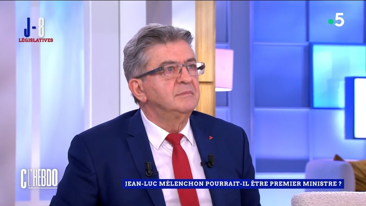 Maintenant, ça suffit ! J'ai combattu l'antisémitisme toute ma vie. Je n'ai rien à voir avec l'antisémitisme, ni aucune forme de racisme. Tout ça est un prétexte pour favoriser un vote pour le RN au 2ᵉ tour des législatives, qui sera le plus souvent opposé à LFI. #CLHebdo