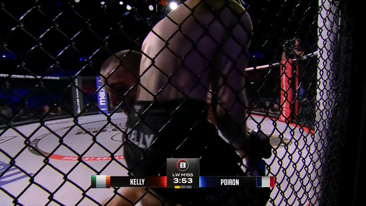 FIRST ROUND GUILLOTINE! 🔥 Darragh Kelly puts Mathias Poiron to sleep with a tight guillotine in the first round! #BellatorDublin | LIVE NOW on MAX 🌍