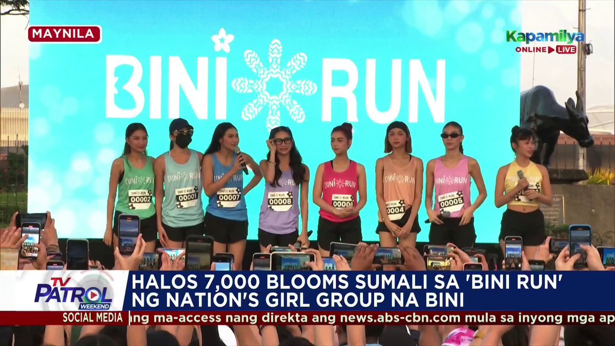 Mula simula hanggang finish line, "walo hanggang dulo" ang BINI kasama ng halos 7,000 Blooms na lumahok sa "BINI Run." #StarPatrol Kaugnay na ulat: