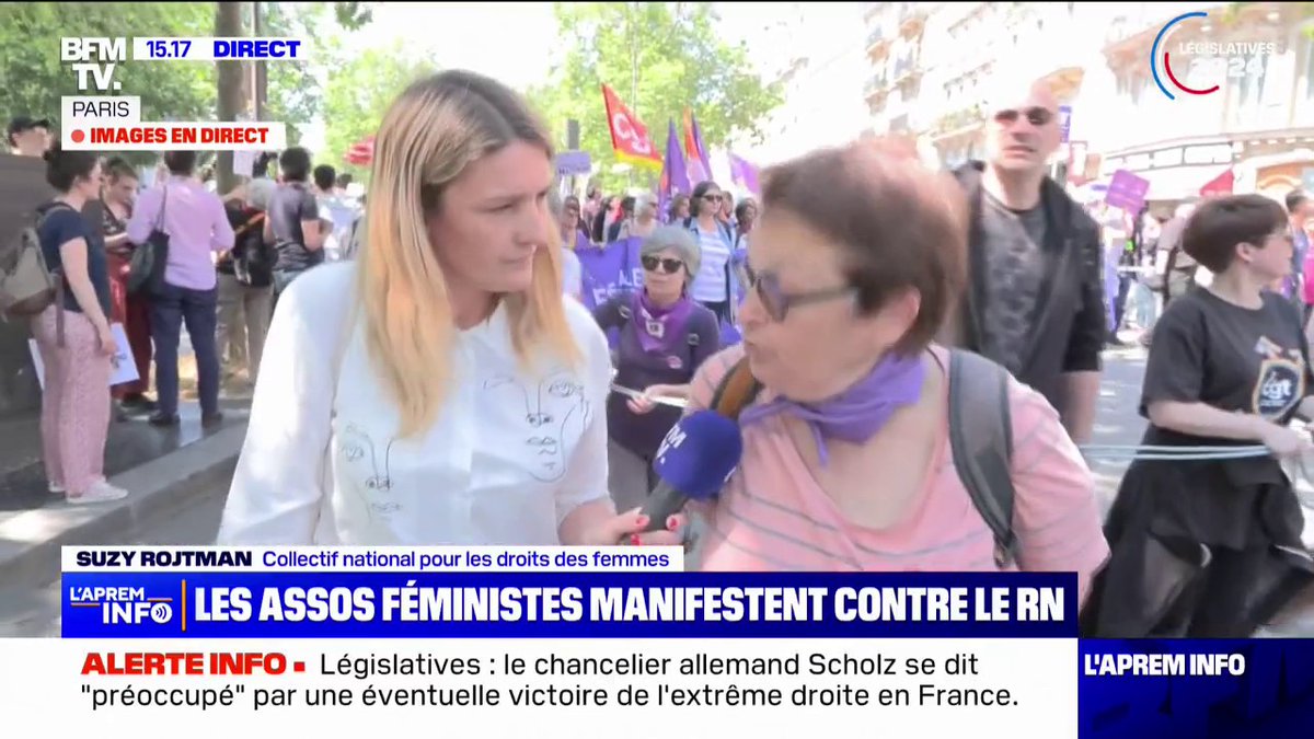 💬 "On s'est battu pour le droit à l'avortement, je n'ai jamais vu le Rassemblement national (à nos côtés)" De nombreux rassemblements organisés partout en France à l'appel d'associations féministes contre le Rassemblement national