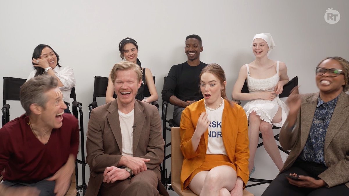 "Don't trust anything that Ruffalo says." 😂 Willem Dafoe has the #KindsOfKindness cast cracking up with his unfiltered thoughts about #PoorThings co-star Mark Ruffalo.