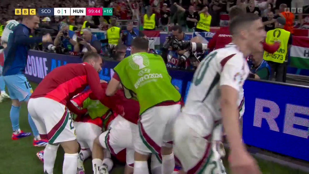 Heartbreak for Scotland 💔 Hungary score in the 100th minute to send them out of #Euro2024 #SCOHUN
