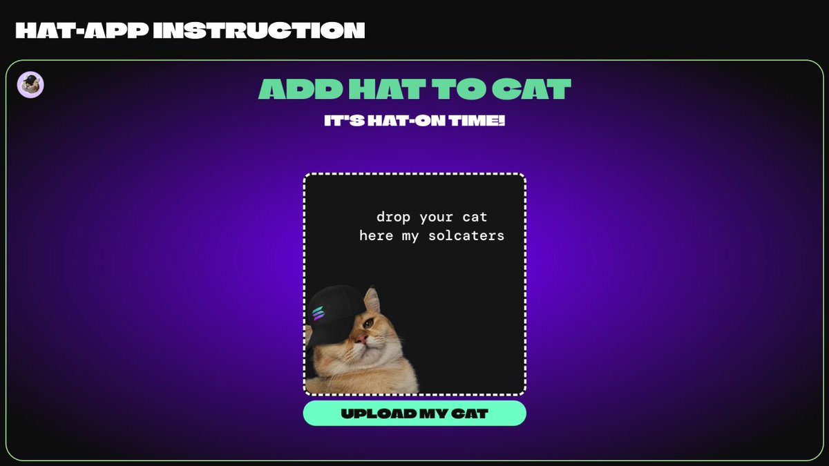 🚀 Exciting News! 🚀 Introducing the Add-Sol-Hat App! 🧢 Now you can add a fabulous SOL hat to your cat, dog, or anything that deserves the hat. Ready to give it a try? 🐱🐶 👉 Try it here: