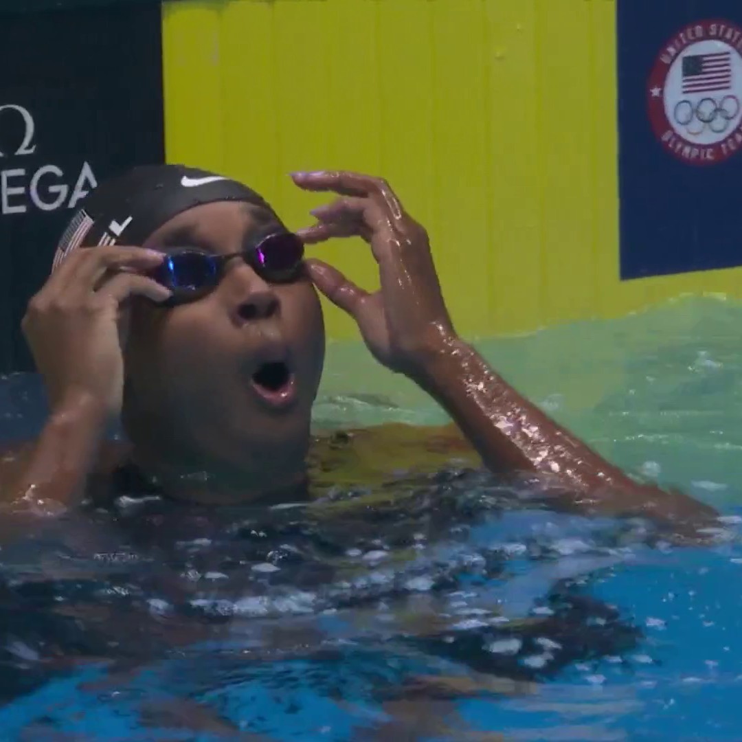 🥹It’s hard to watch Simone Manuel swim and not get joyous tears in my eyes. They used to not even let Black people in the water because they said we’d contaminate it. They threw acid in the water just to make Black people get out.