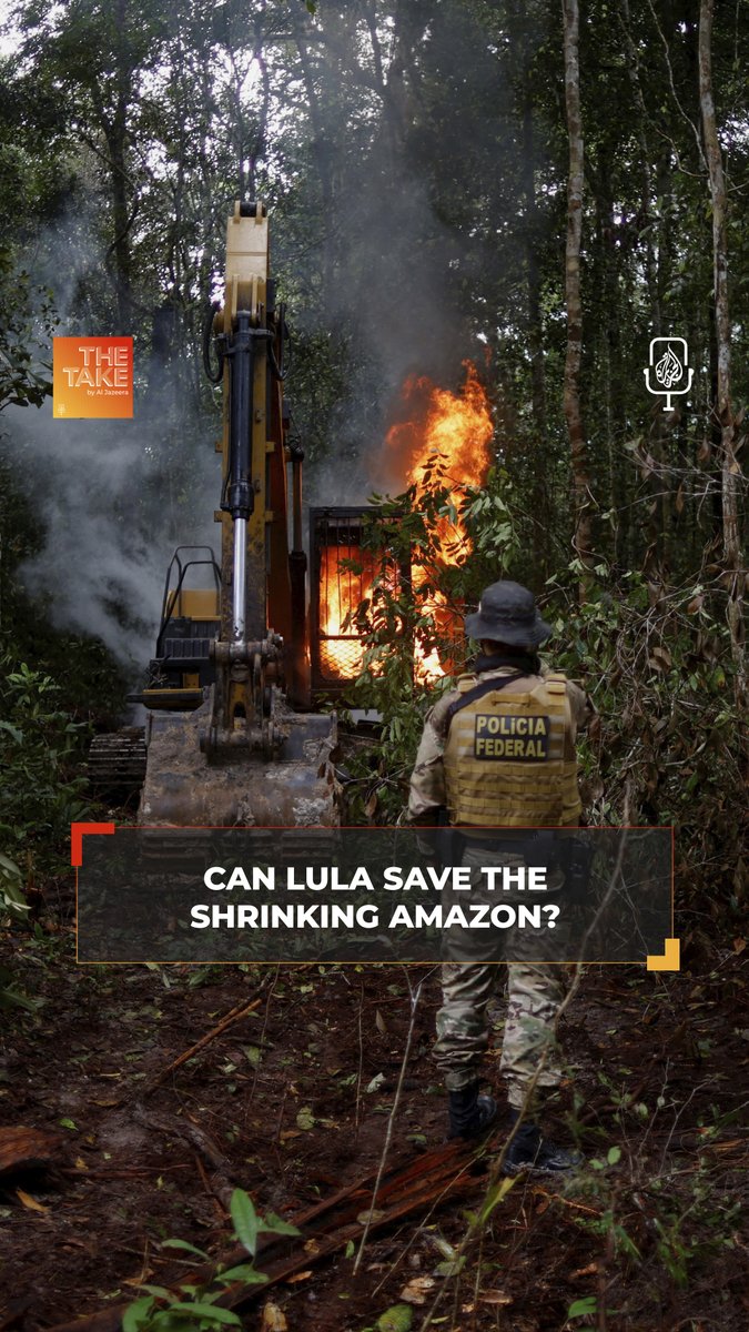 "Lula's return to power was...a moment of hope for everyone in the Amazon." Will Brazil's president, Luiz Silva, fulfill his promise to stop the Amazon rainforest from shrinking by 2030? 🎧#TheTake hears from journalist Constance Malleret: