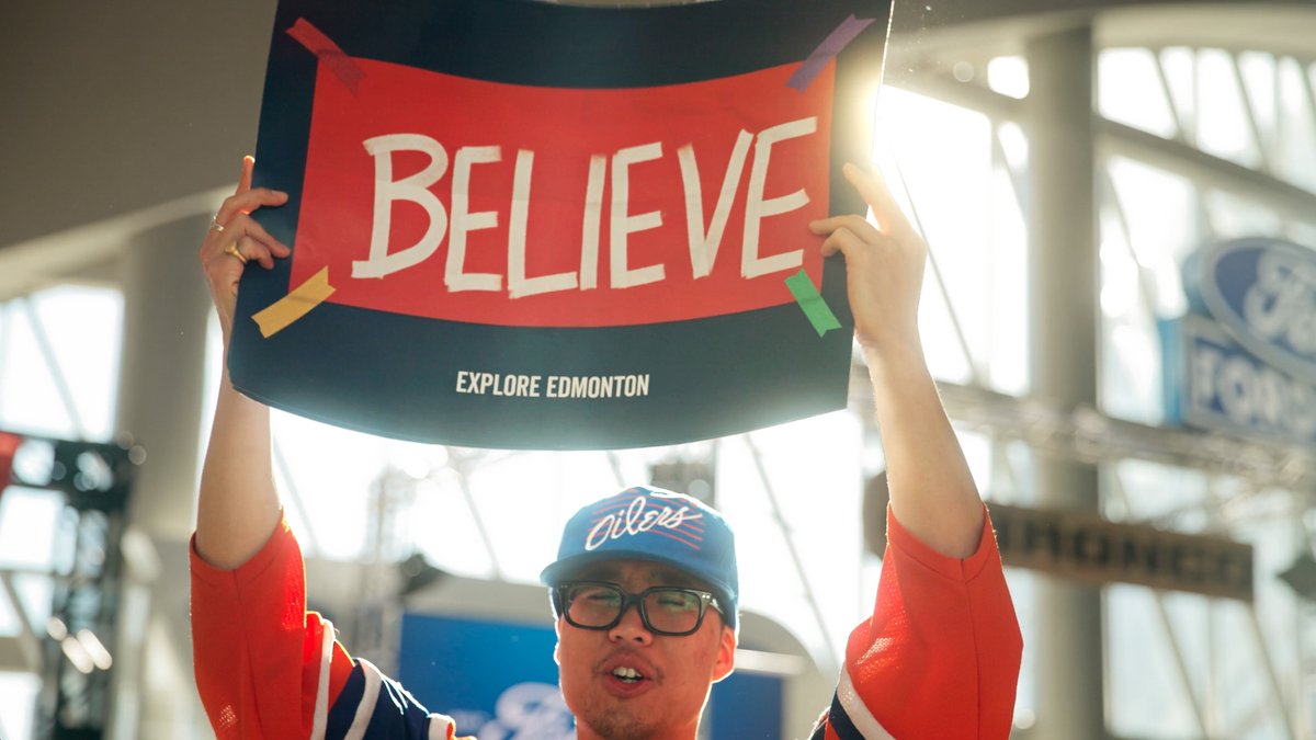 That moment right before the puck drops, anything is possible. Together, we cheer, celebrate, and, above all, BELIEVE. Tonight, let's make hockey history. This is OUR Team. OUR city. OUR people. This IS Edmonton. #BELIEVE. Video: STICKS & STONES Voice: Rod Phillips Rod Phillips