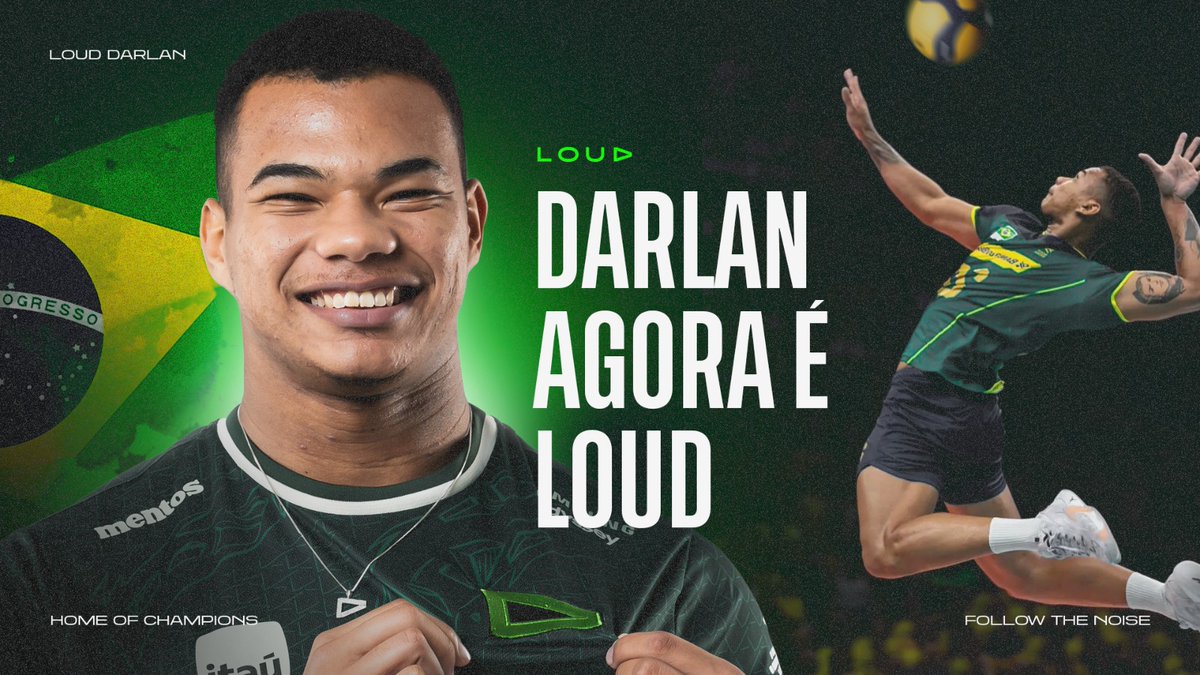 Seja bem-vindo à LOUD, Darlan Souza🇧🇷 🐉 O campeão e MVP da Superliga, jogador da seleção brasileira e grande promessa da nova geração do vôlei se junta à casa dos campeões para representar o Brasil conosco.