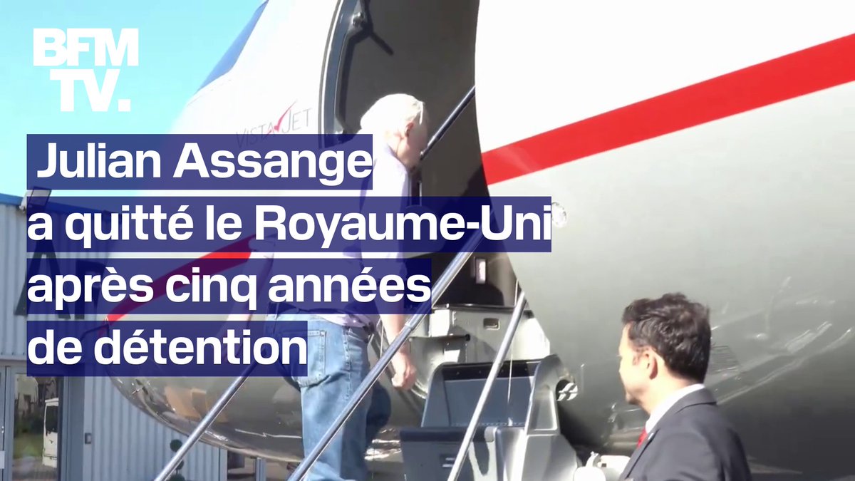 "Julian Assange est libre": le fondateur de WikiLeaks a quitté le Royaume-Uni après cinq années de détention