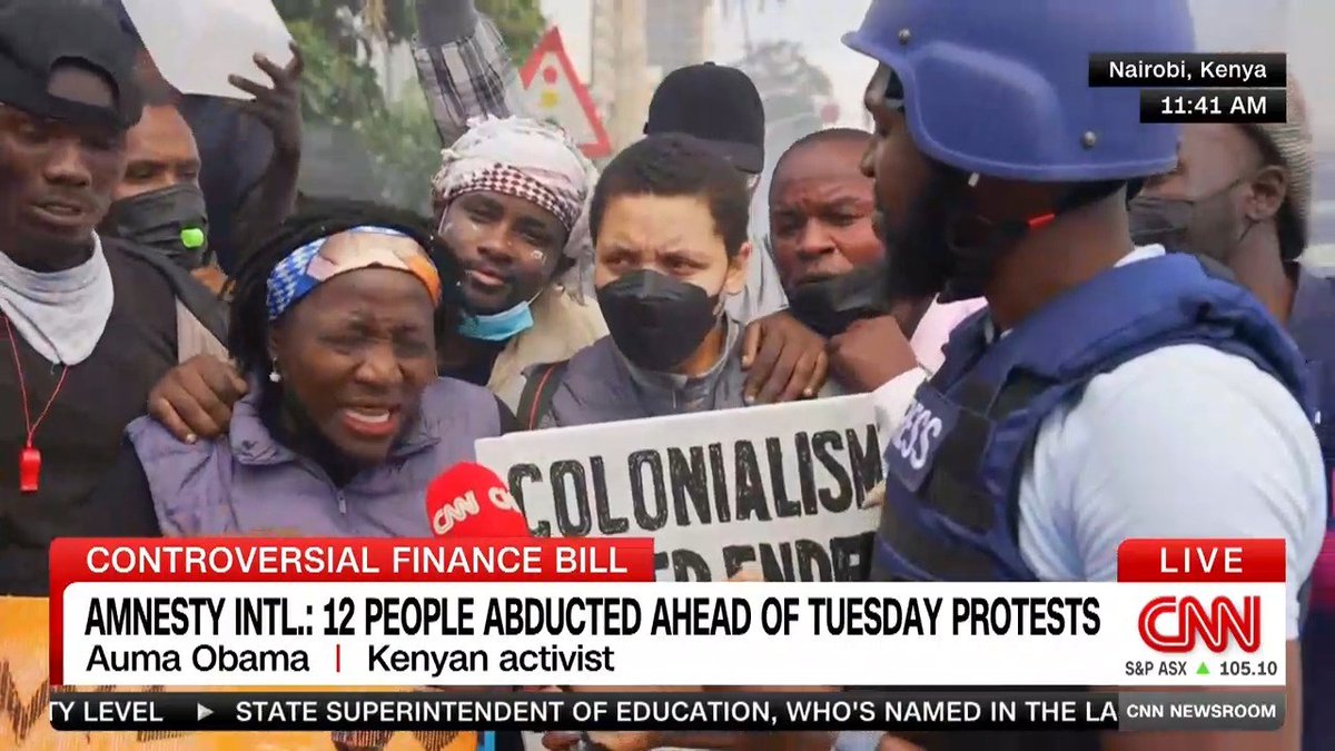 BREAKING: Auma Obama is tear-gassed by Kenya police live on CNN as she joins peaceful protests against over-taxation