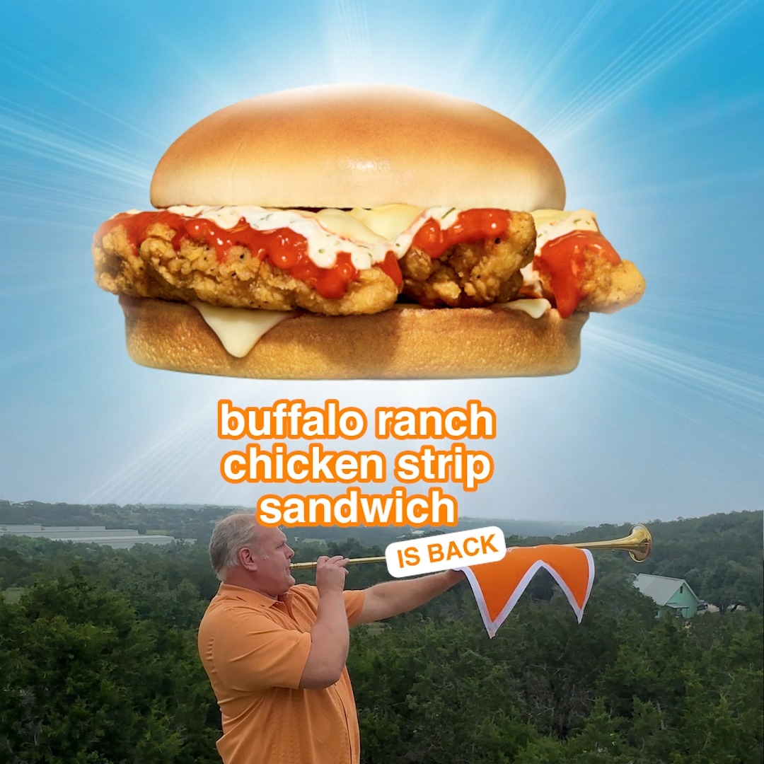 The Buffalo Ranch Chicken Strip Sandwich is BACK! Come by and grab this beautiful mess-terpiece today