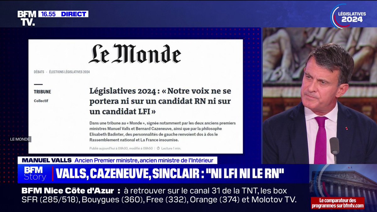 Manuel Valls: "Je ne peux pas pardonner à LFI d'avoir mis la figure du juif et d'Israël au cœur du débat"