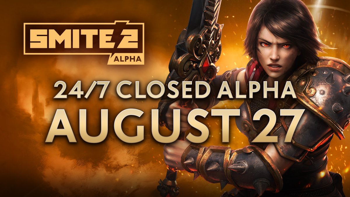 We're excited to announce that SMITE 2's 24/7 Closed Alpha will begin on August 27! Between now and then, we'll be taking some extra time to implement TONS of changes based on your feedback. Check out the blog below for more info on our plans. ⚡