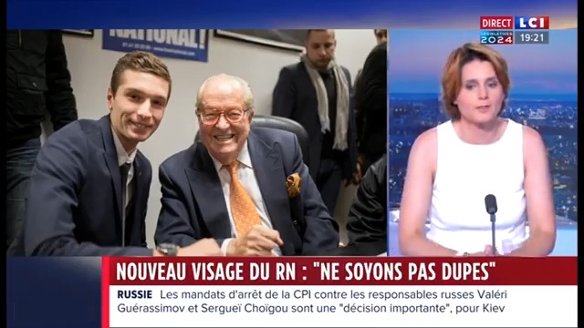 FOUREST EN LIBERTÉ. ▶️#RN : “On appelle J. Bardella le caméléon, et il est entouré d’une garde rapprochée composée d’un individu ayant fait un coup de force avec les gens de la cocarde, nouveau GUD.” Caroline Fourest #24hPujadas #LCI #La26 ⤵️