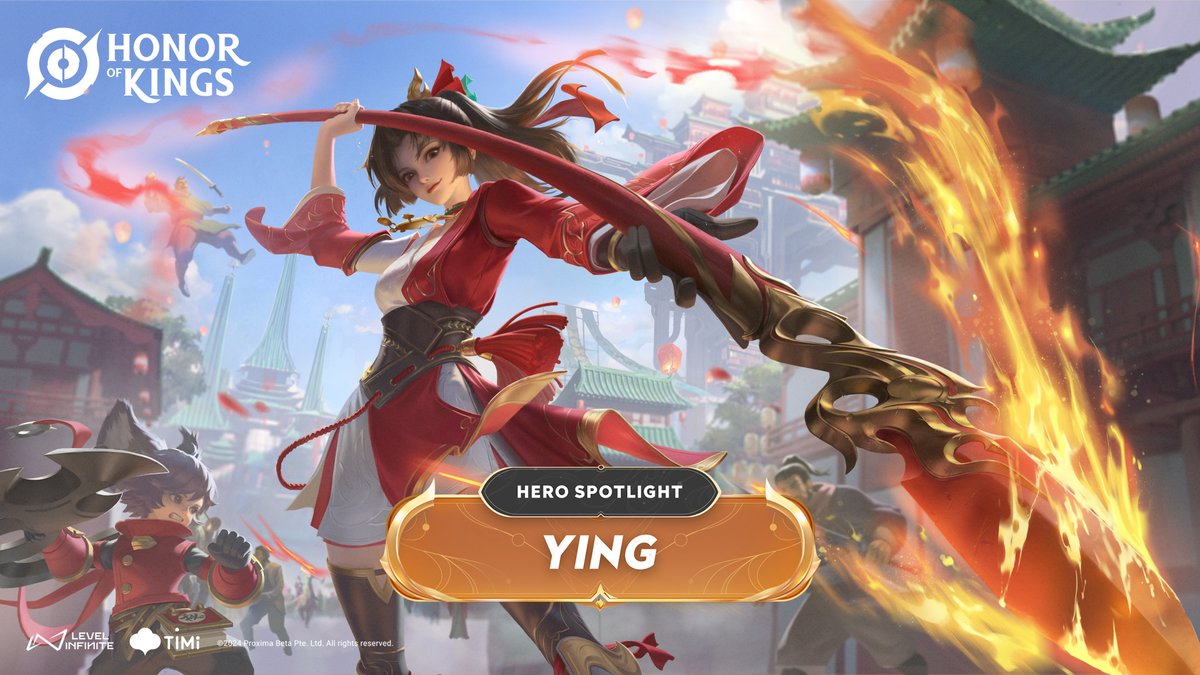 "This spear burns bright like the fire in my heart!" Learn about the Rising Star of the Dali High Court, Ying, in today's Hero Spotlight! #HonorOfKings Download Now: